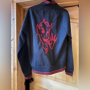 Lucky Brand Black Jacket with Red Devil Design